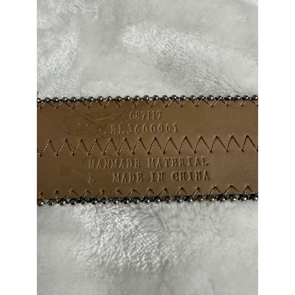Faux Leather Distressed Studded belt Scene Emo Jersey Shore Y2K Early 2000 Club - Picture 5 of 10